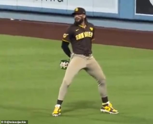 Fans also reportedly targeted Fernando Tatis Jr, who could be seen taunting the crowd in Los Angeles.