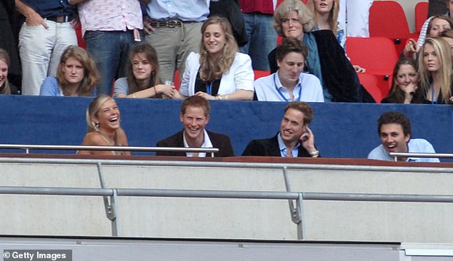 Lady Jane sitting behind Harry and William at a charity concert to mark what would have been Diana's 46th birthday in 2007.