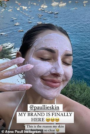 Anna (pictured) launched her popular skincare line Paullie on September 10, 2023.