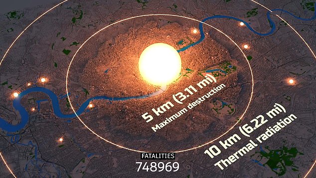 A propaganda channel recently simulated a Russian nuclear attack on London that would cause 850,000 deaths and two million injuries.