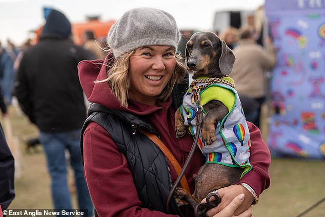 Sarah Waddoups (pictured), who traveled from Alfreton, Derbyshire, with her 11-year-old dachshund, Lord William, said: 