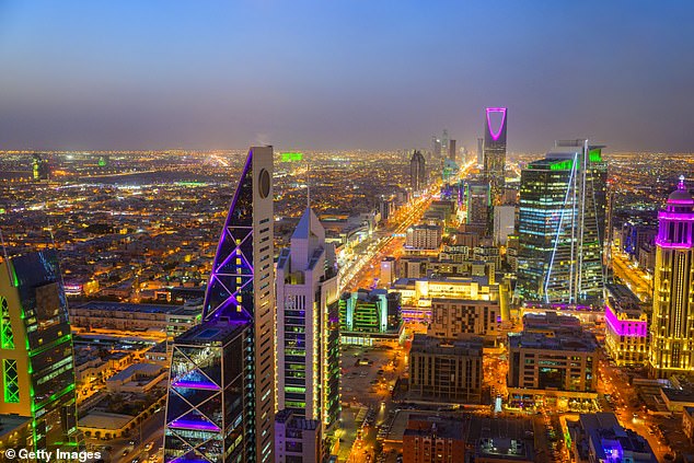 The Saudi capital, Riyadh, at night. Amnesty International has stated that citizens in Saudi Arabia continue to be illegally imprisoned on a regular basis and without the possibility of challenging the legality of their detention. Women continue to face discrimination under the law