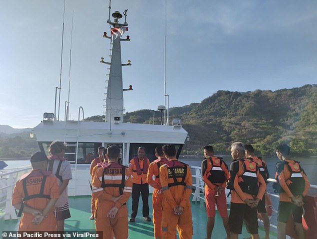 Rescuers are pictured during the multi-day search for Monfore.