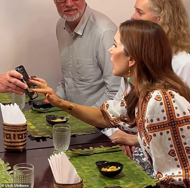 Zooming in on a picture of the dish, the Dane's face falls to the amusement of the person filming, who chuckled at the expression on Mary's face.