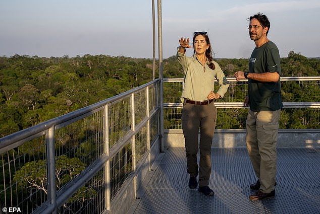 Mary began her trip on Wednesday with a visit to the Adolpho Ducke Forest Reserve near Manaus.