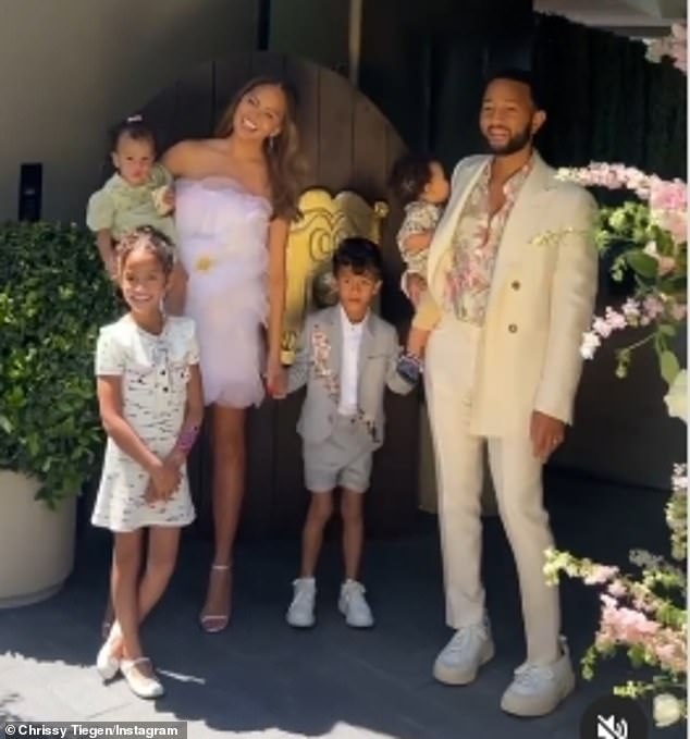 Chrissy and the 45-year-old EGOT champion are looking forward to celebrating Halloween with their four children: daughter Luna, 8; son Miles, 6 years old; daughter Esti, 20 months; and their son Wren, 15 months (pictured May 2)