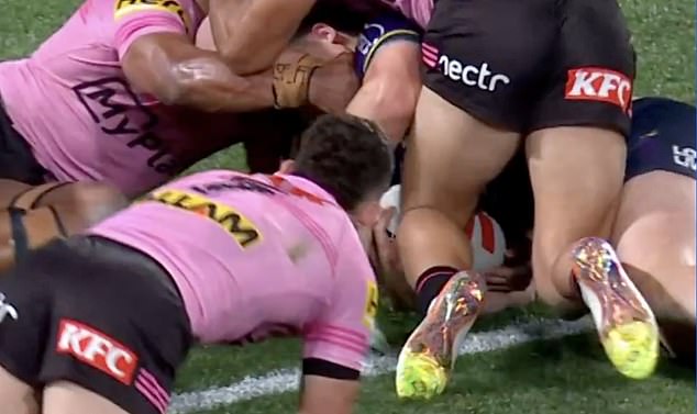 The NRL later released a vision showing the Panthers had held the ball.