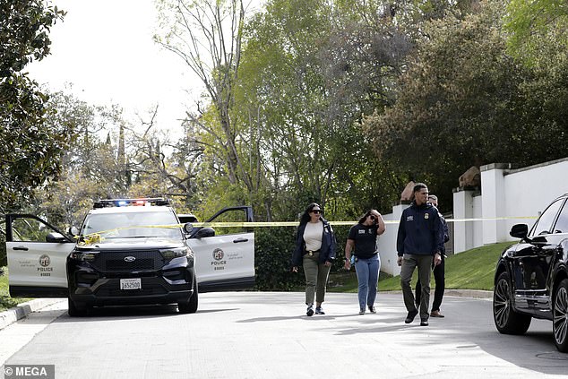 Muhammad arrives at Diddy's Beverly Hills mansion after the March 24 police raids