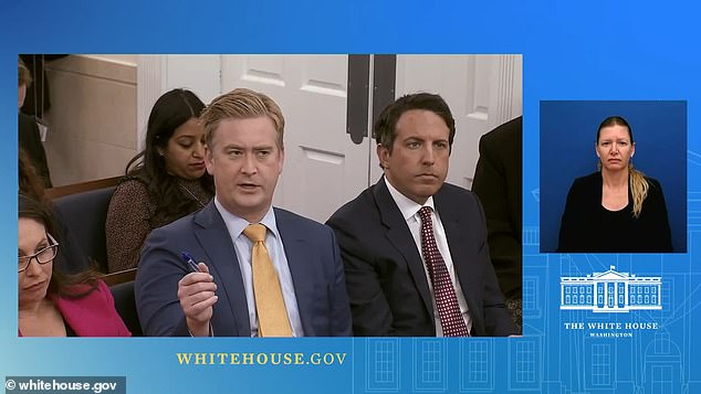 Fox News Chief White House Correspondent Peter Doocy questions Karine Jean-Pierre at Monday's White House press conference.