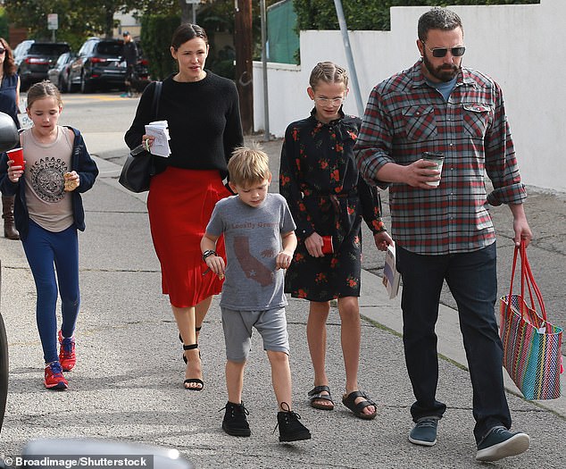 In addition to the 18-year-old Yale University freshman (2-R, pictured in 2018), Garner was the mother of Fin (L), 15, and Samuel (M), 12, during her decade-long marriage to her ex. -husband #2 Ben Affleck (R), which ended in 2018