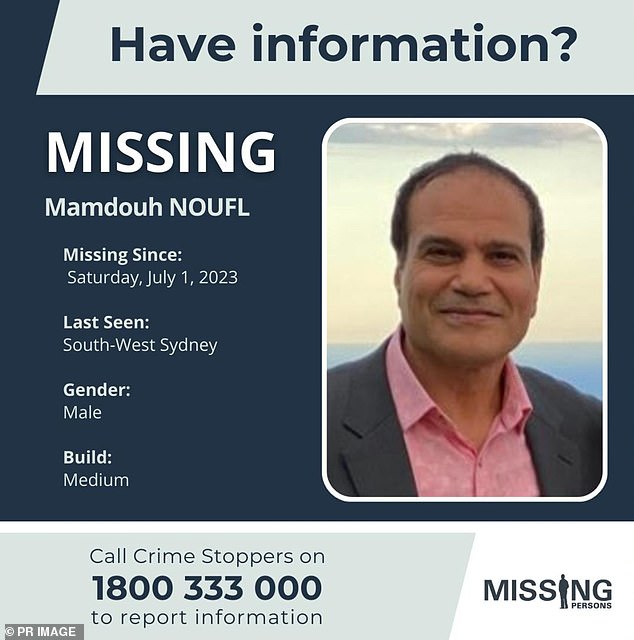 An investigation into the disappearance of Mamdouh Noufl began in July 2023 when police were called to a house on Juno Parade, in Greenacre, in Sydney's west.