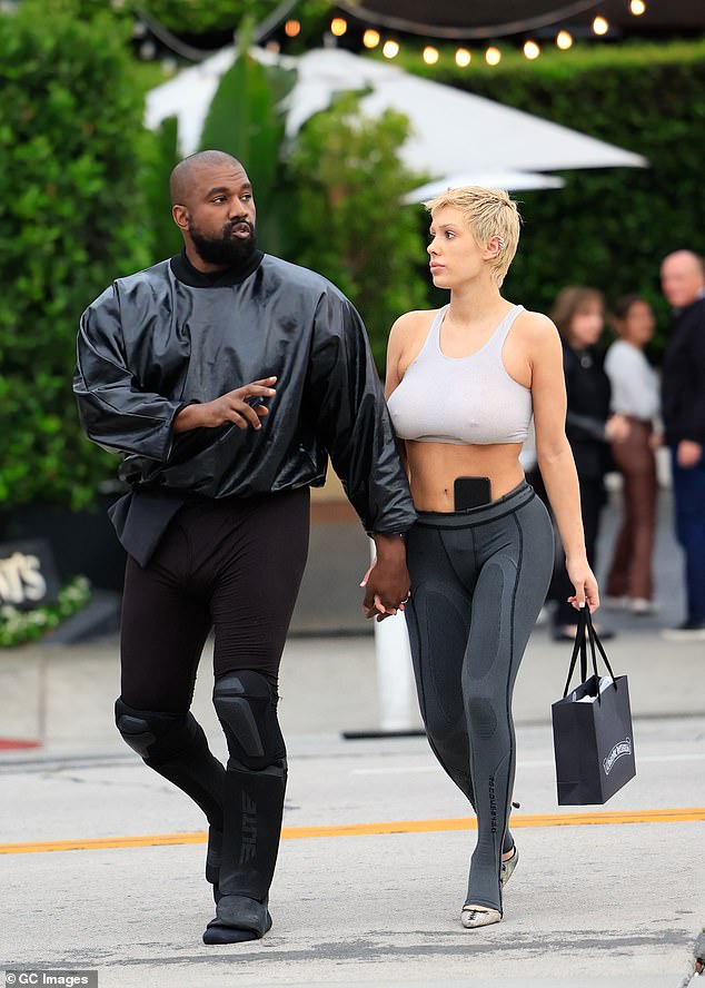 West and Censori held hands on a romantic outing in Los Angeles in May 2023.