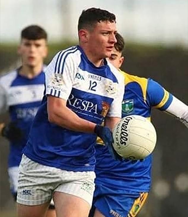 At Darren's funeral, family and friends carried his coffin, draped in the colors of Oldcastle football club (his local team), to the field where he played so many times.