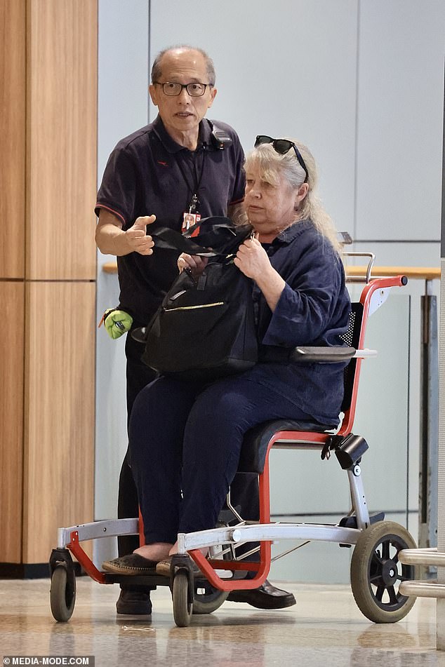 The former Playschool star was dressed casually for the flight in navy blue pants and a shirt of the same color.