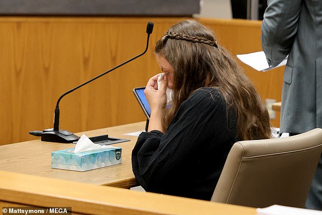 The text messages became so racy that the former teacher hung her head in shame as they were read in court Monday. She appears in the photo at a previous hearing.