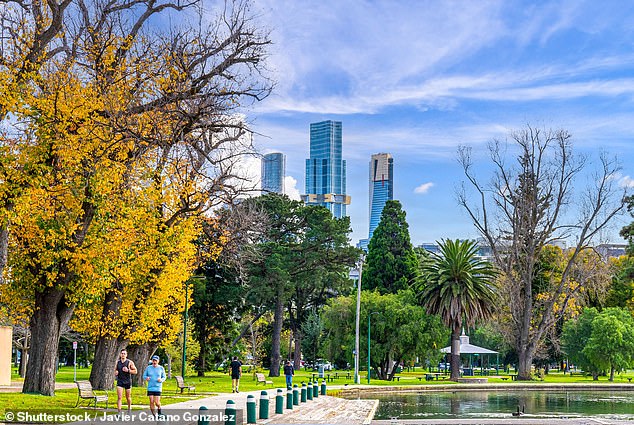 Ms Bishop managed to scare the man at Albert Park Lake (pictured) after 