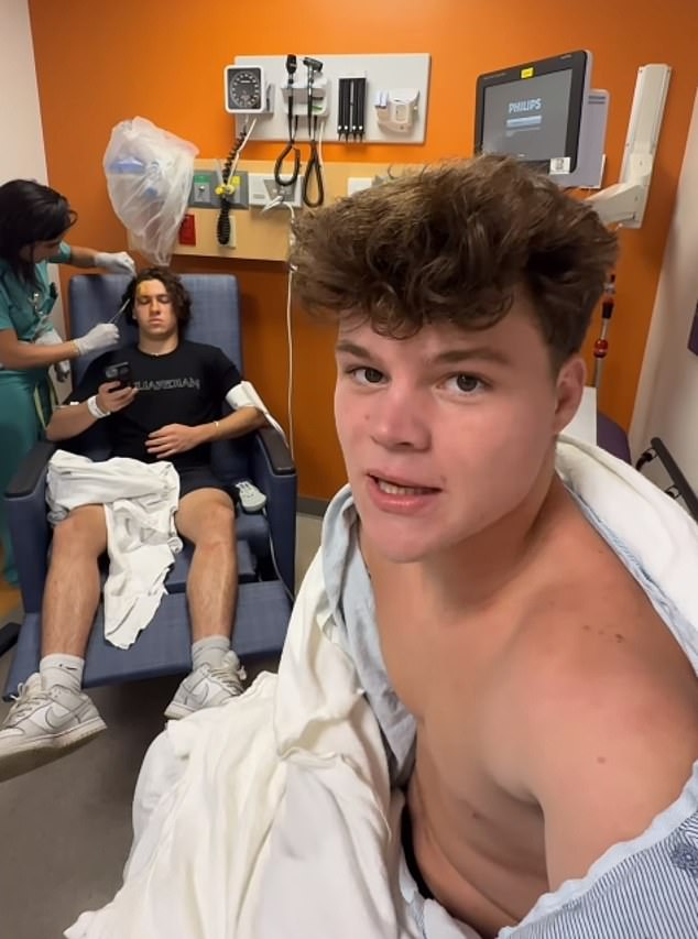 Jack accompanied his passenger to the hospital and shared this photo on Instagram. Michael told DailyMail.com: 'He saw he was not seriously injured. As if I were not dying'