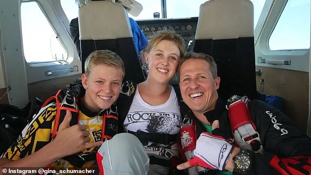 Gina and her brother Mick (left) wished their father a happy birthday earlier this year with touching messages as he turned 55.