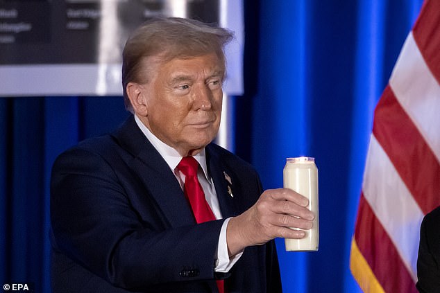 Trump lights a candle for Israel's victims during a memorial event to mark the one year anniversary of Hamas' surprise attack on Israel on October 7, 2023.