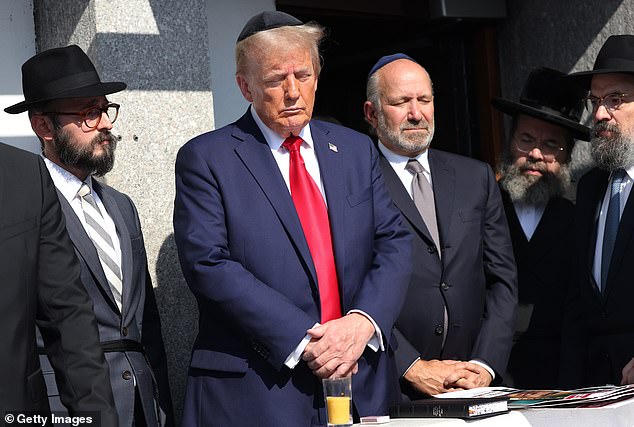 Trump marked the one-year anniversary of October 7 by visiting Ohel Chabad Lubavitch, the final resting place of Rabbi Menachem M. Schneerson the Rebbe, with the family of Edan Alexander, who was taken hostage by Hamas on October 7, in attendance.