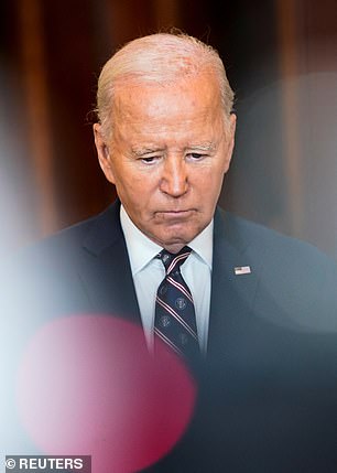 President Joe Biden at an October 7 commemoration ceremony on Monday