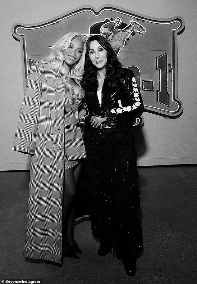 Beyoncé posed alongside legendary singer Cher at the event, which was also attended by Hollywood stars such as Sharon Stone and Damson Idris.