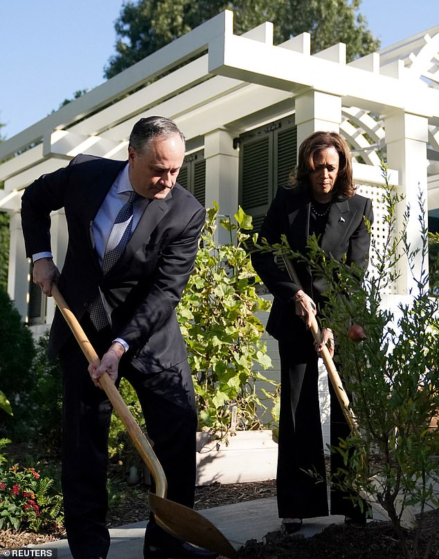 Critics focused more on how Harris was using the shovel to plant the symbolic memorial tree.