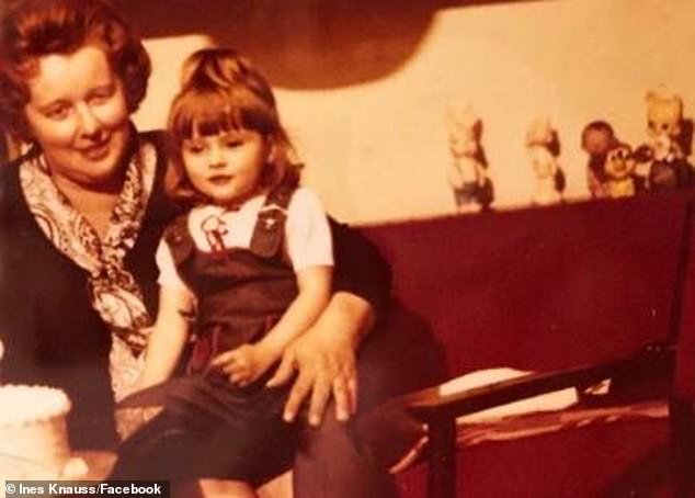 A young Melania Trump is photographed with her babysitter. In her memoirs, Melania describes how her family had a fleet of cars and could afford vacations despite living under the communist regime.