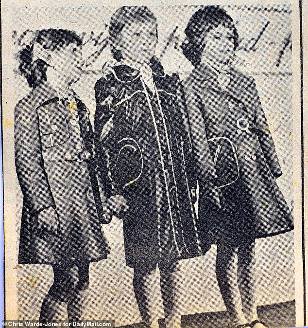 A newspaper clipping shows a young Melania Trump (right) during a children's fashion show while growing up in Slovenia.