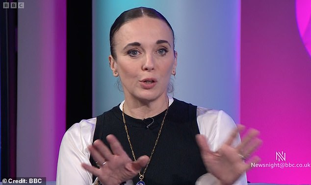 Amanda Abbington on Newsnight, where she spoke about her cancer fear