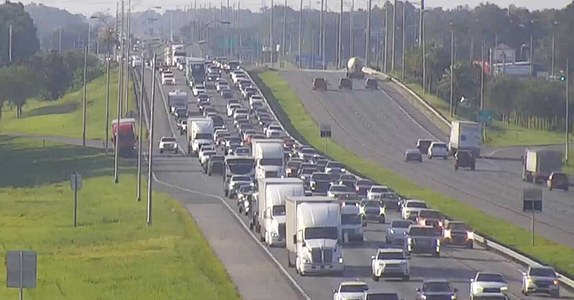 Northbound I-75 lanes near mile marker 354 as of 9:15 a.m. Tuesday, October 8.