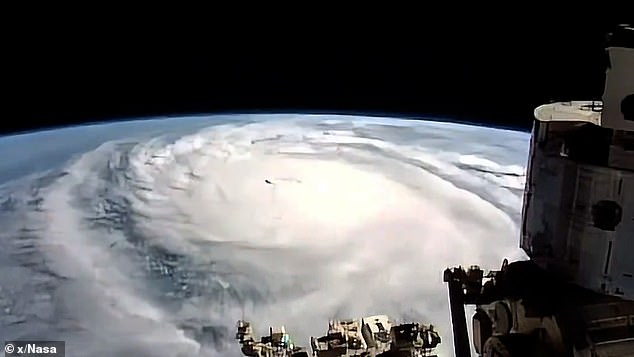 Images taken from the International Space Station show the enormous size of Hurricane Milton