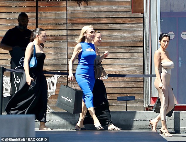 The Yeezus rapper was in Tokyo, while Bianca enjoyed some time in her native Australia to be with her family (pictured with her mother and sisters in Los Angeles in August).