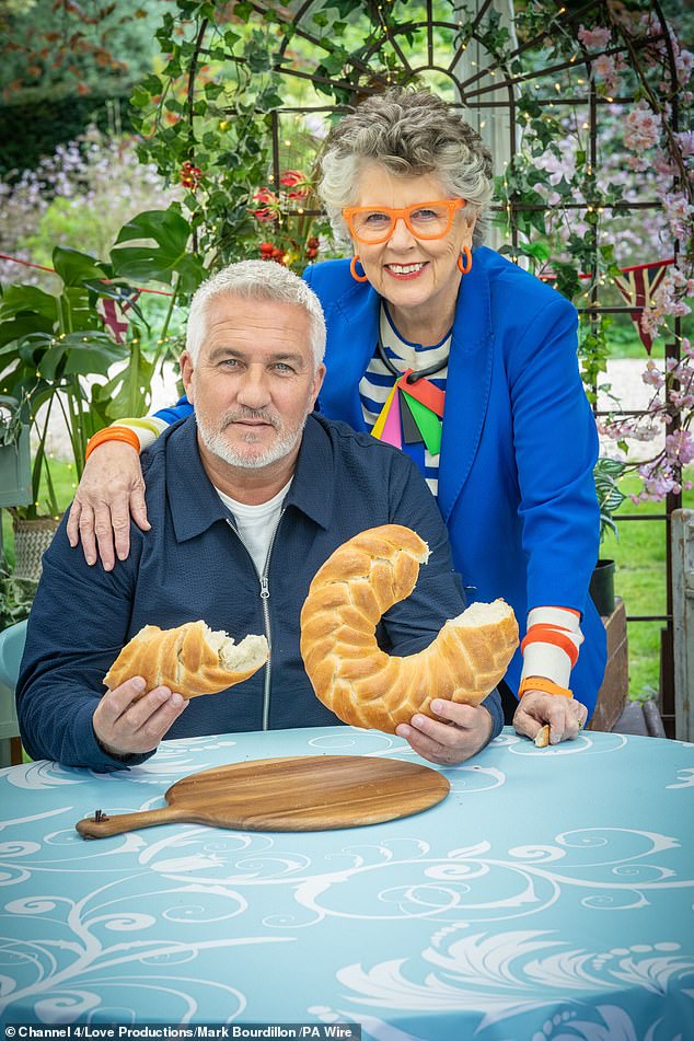 Dame Prue even revealed how she recently made a chocolate cake using a deep fryer, oven and microwave and found that they all turned out equally delicious (pictured with GBBO judge Paul Hollywood).