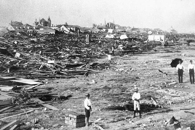 The Great Galveston Hurricane decimated the entire island city of Galveston, Texas, on September 8, 1900.