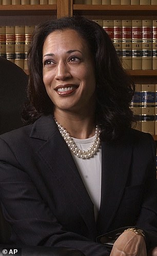 Kamala is a big fan of the classic pearl necklace, which has become her signature accessory and wardrobe staple since the early days of her career (pictured in 2004).