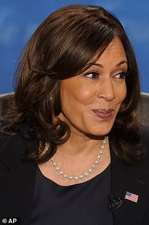 Harris debuted an Irene Neuwirth pearl and turquoise necklace, valued at $26,440, during the vice presidential debate against Mike Pence in Utah in 2020.