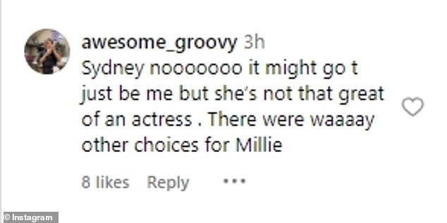 But the reaction to Sweeney as Millie was definitely mixed with some direct questions about her acting abilities.