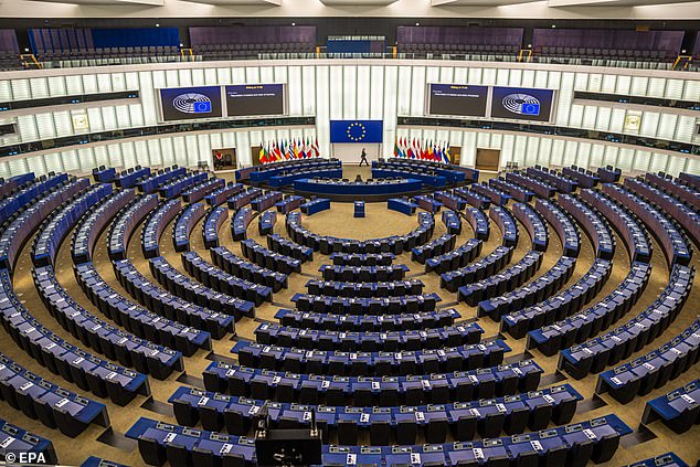 The European Parliament before a plenary session at the European Parliament in Strasbourg, France, on October 7, 2024