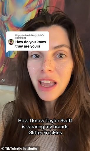 Aliett said, 'Everything has changed' since Taylor wore the freckles,' and explained that she knows it's her trademark because she can identify the freckles.