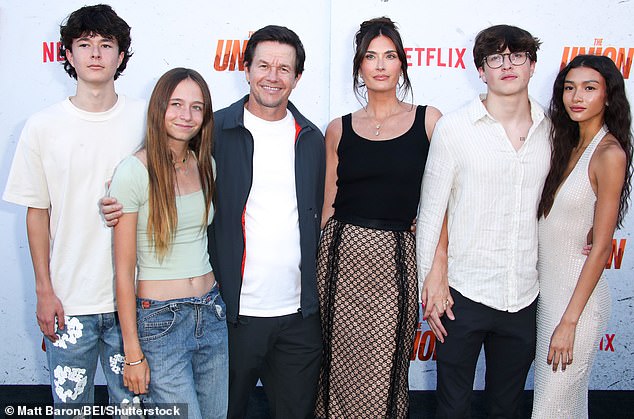 Mark and Rhea are pictured at the premiere of The Union in August with their three youngest children, Michael, 18, Brendan, 16, and Grace, 14, and Michael's girlfriend Sunni Gaines.