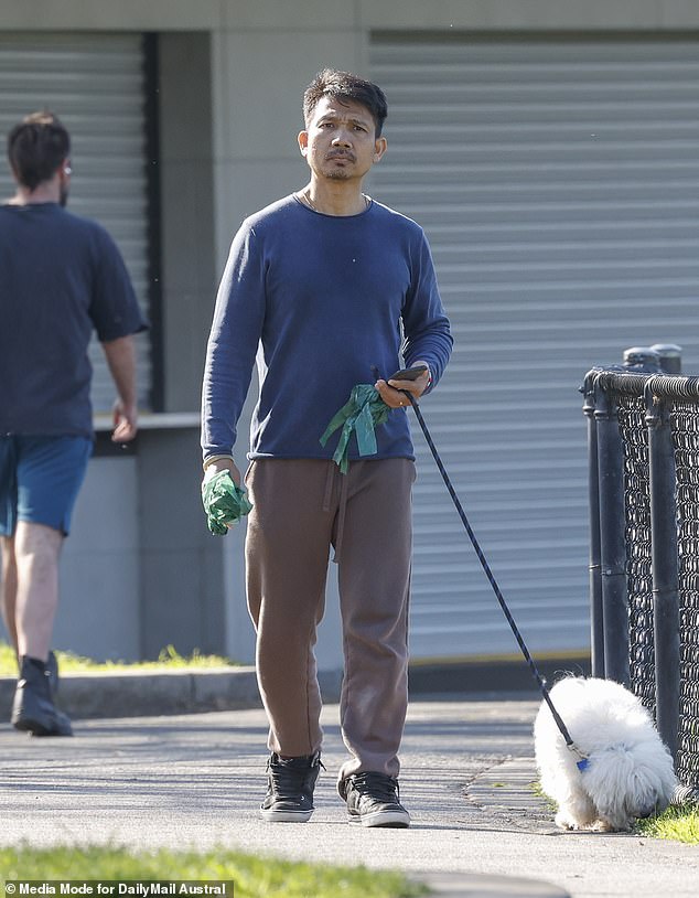 Meldrum's boyfriend Yan Wongngam was photographed walking the former Countdown presenter's dog Ziggy outside the couple's Melbourne home on October 3.