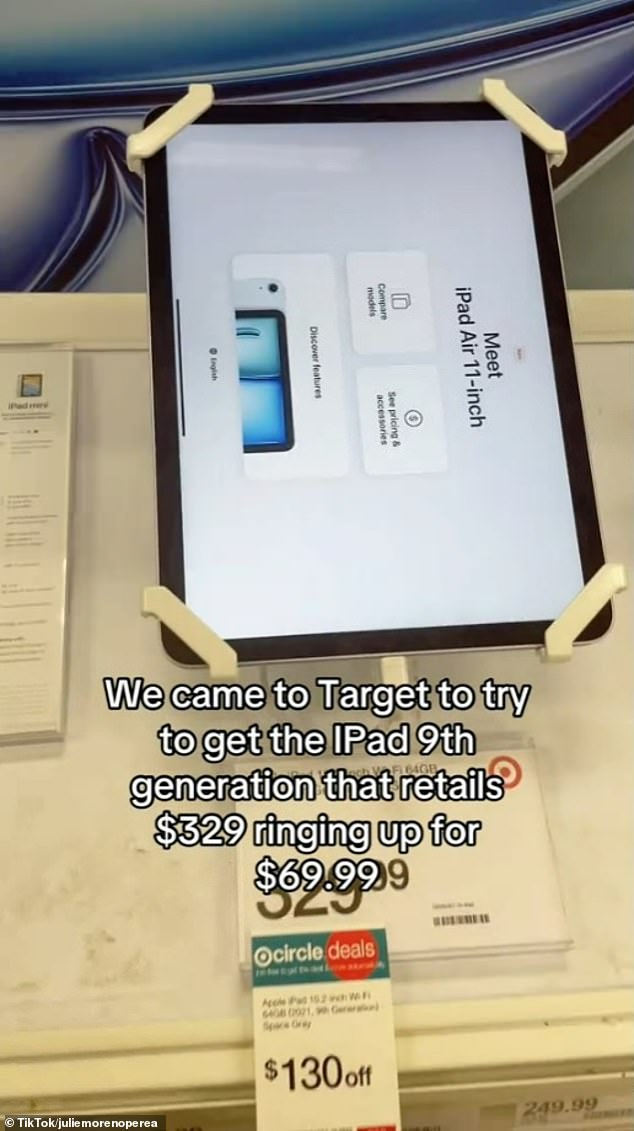 The iPad was already listed with a discount of $130 on its original price