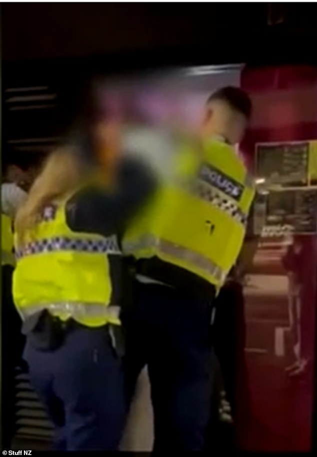 Footage of his arrest (pictured) was provided to local police, who were also in contact with the Australian High Commission during the investigation.