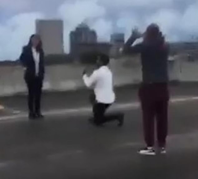 In 2015, another couple made national headlines after stopping traffic and proposing to their girlfriend in the middle of Interstate 45 near downtown Houston.