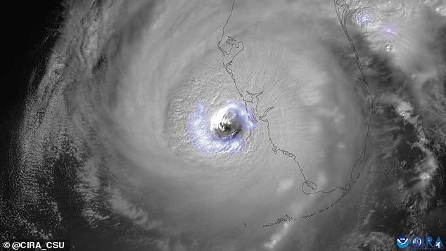 GOES-19 captured a high-resolution image of Hurricane Milton