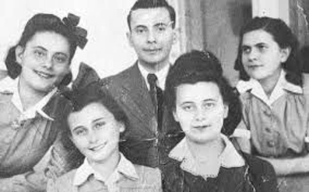 Pictured: Lily Ebert (front right) with her older brother and three younger sisters in 1943. Her younger brother is not pictured. His sister Berta, a leftist, was murdered in Auschwitz.