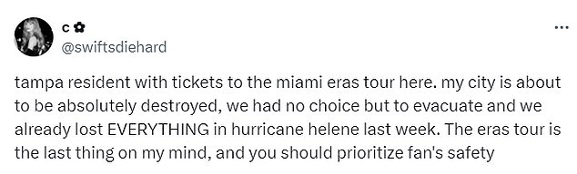 1728474384 421 Will Taylor Swift cancel Eras Tour dates due to Hurricane