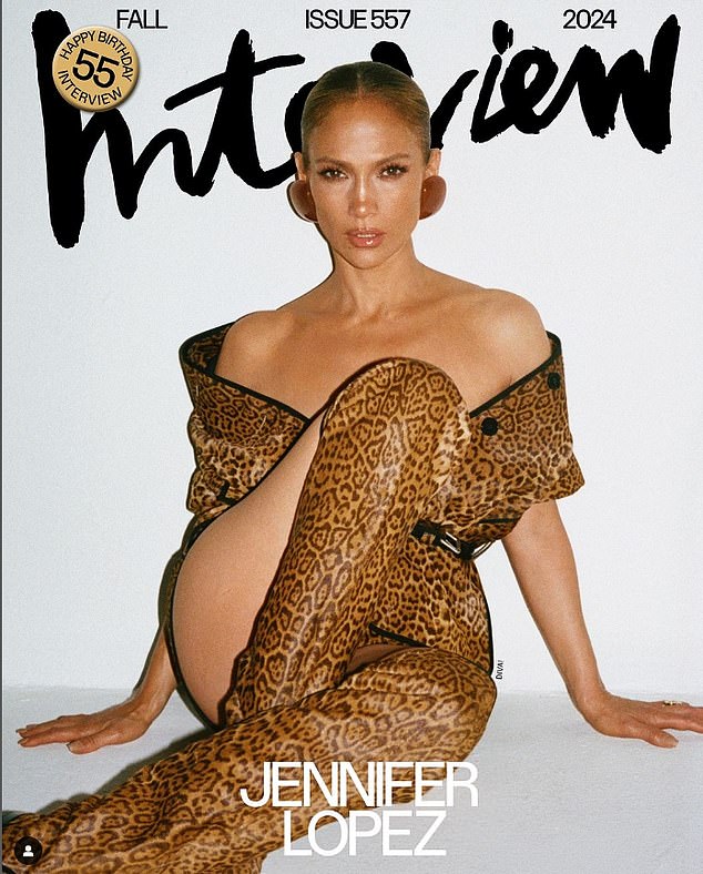 The star, who modeled the leopard print for the cover of Interview magazine to celebrate her 55th birthday, said it was 