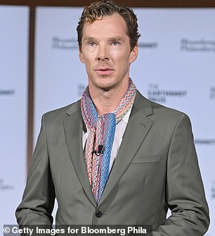 Benedict Cumberbatch, pictured speaking at the Earthshot Prize Innovation Summit in New York last month, reportedly used the 5:2 fasting method to lose weight for the role of Sherlock in the BBC drama of the same name.